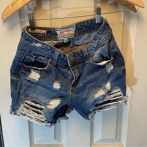 Distressed Denim Shorts